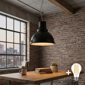 LED люстра на тросе INDUSTRY 1xE27/60W/230V черная