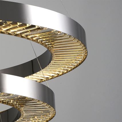 LED-люстра на тросе JESI, 99 Вт, 230 В, 3000 К, диаметр 100 см, серебристая