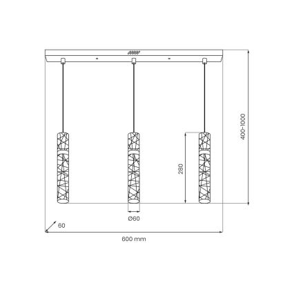 LED-люстра на тросе LAGOS LED/24W/230V золотая