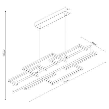 LED-люстра на тросе LARYSA LED/35W/230V, сосна