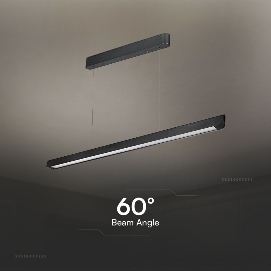Светодиодная люстра на тросе LED/36W/230V 3000/4000/6400K черная