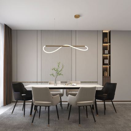 LED-люстра на тросе MELECA LED/24 Вт/230 В 3000/4000/6000К 100 см золотая
