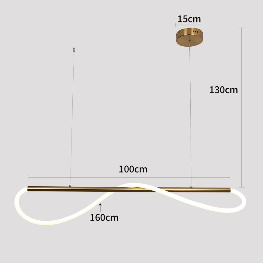 LED-люстра на тросе MELECA LED/24 Вт/230 В 3000/4000/6000К 100 см золотая