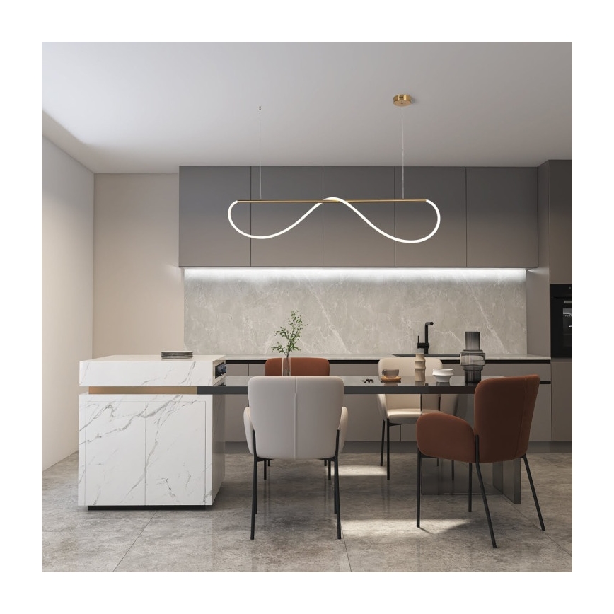 LED-люстра на тросе MELECA LED/36W/230V 3000/4000/6000K 160 см золотая