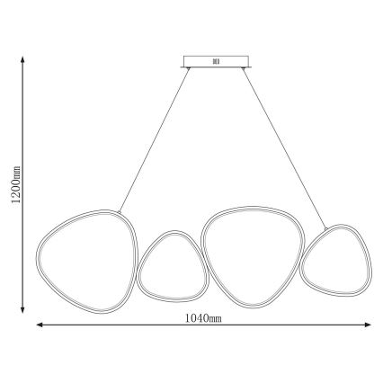 LED-люстра на тросе PETRA LED/48W/230V 4000K чёрная