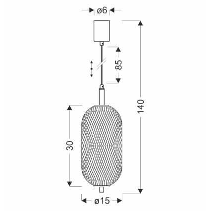 LED люстра на тросе PUMA LED/10W/230V диам. 15 см черная