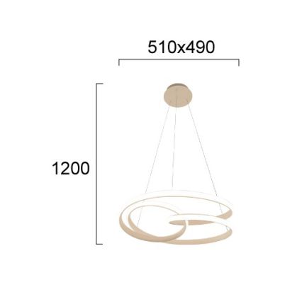 LED-люстра на тросе RIBBON LED/42W/230V бежевая