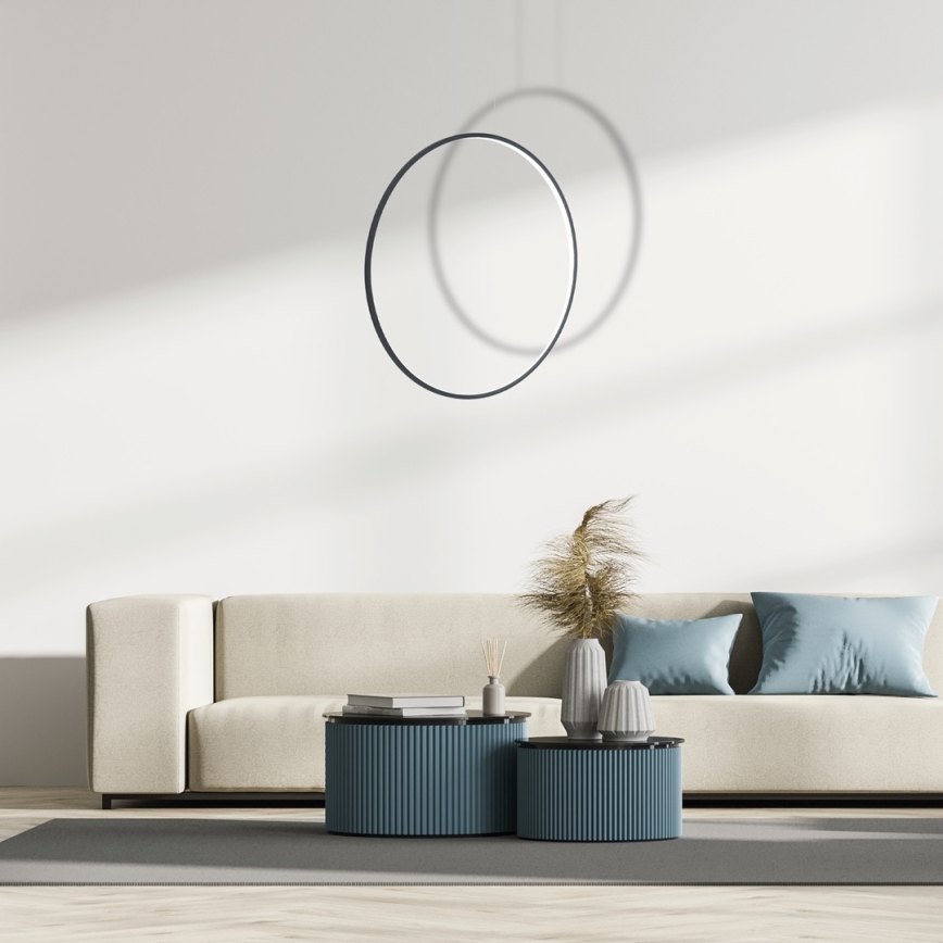 LED-люстра на тросе SATURNO LED/46W/230V, диаметром 80 см, IP44, чёрная