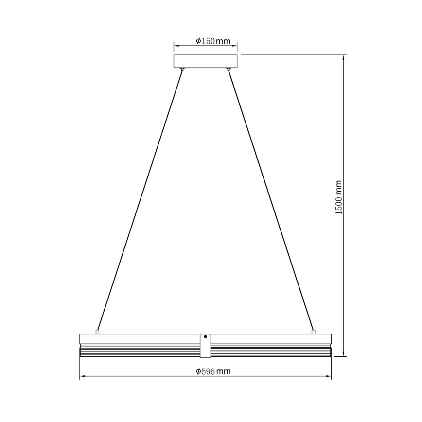 LED-люстра на тросе TRIANGLE, 40 Вт/230 В, 3000/4000/6000 К, диаметр 60 см, чёрная