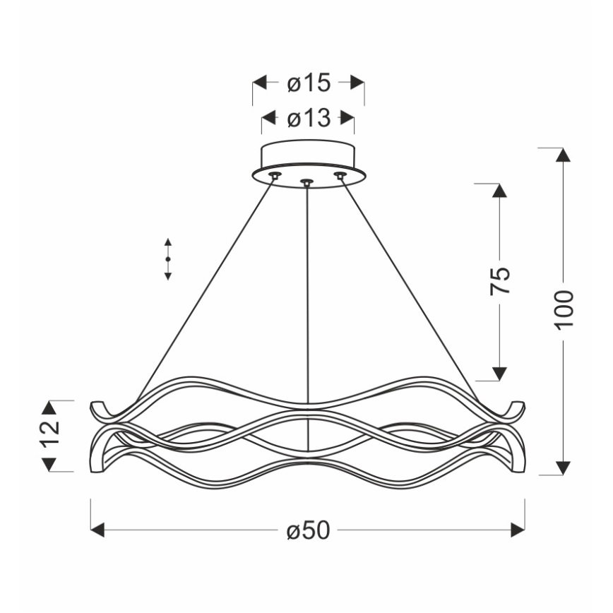 LED-люстра на тросе VAVE, 28 Вт, 230 В, цвет розовое золото