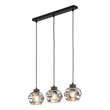 LED-люстра на тросе ZULIA 3xE27/15W/230V черная/дымчатая