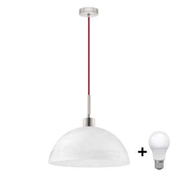 LED-люстра на тросі 1xE27/60W/230V біла/червона