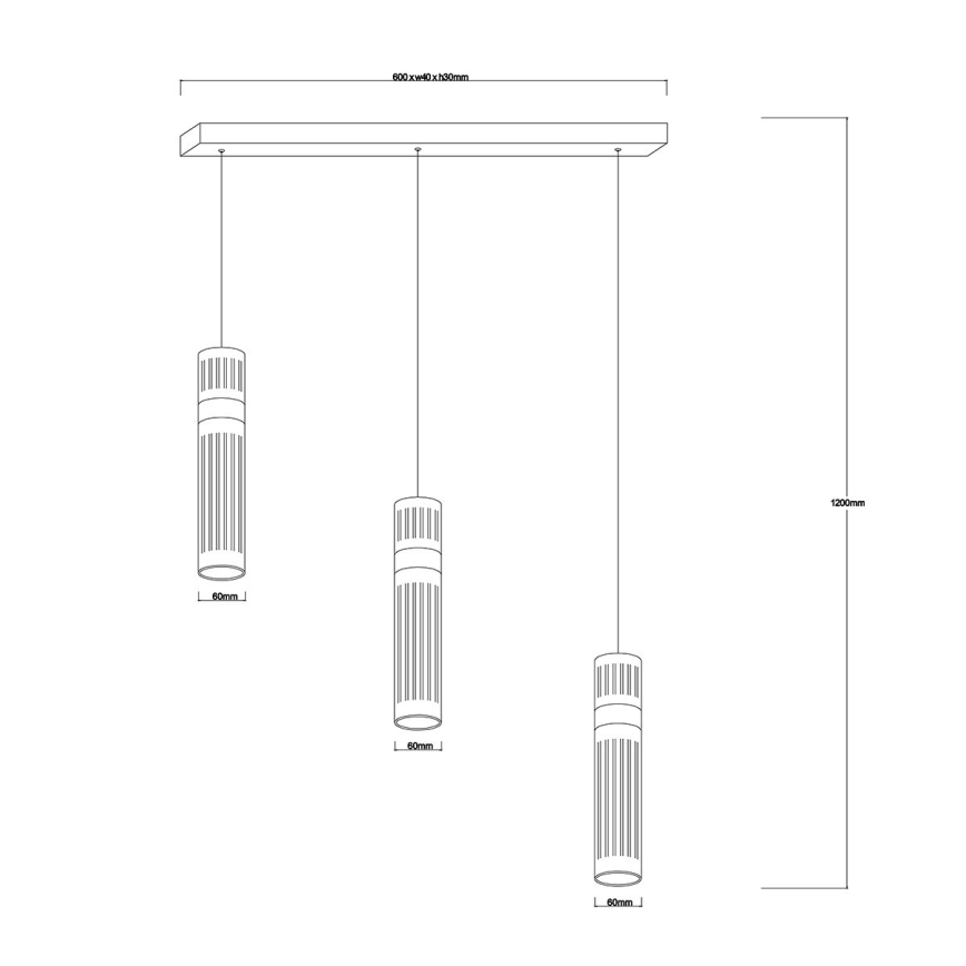 LED люстра на тросі AMBIENTE 3xLED/6W/230V 3000/4000/6000K глянцевий хром