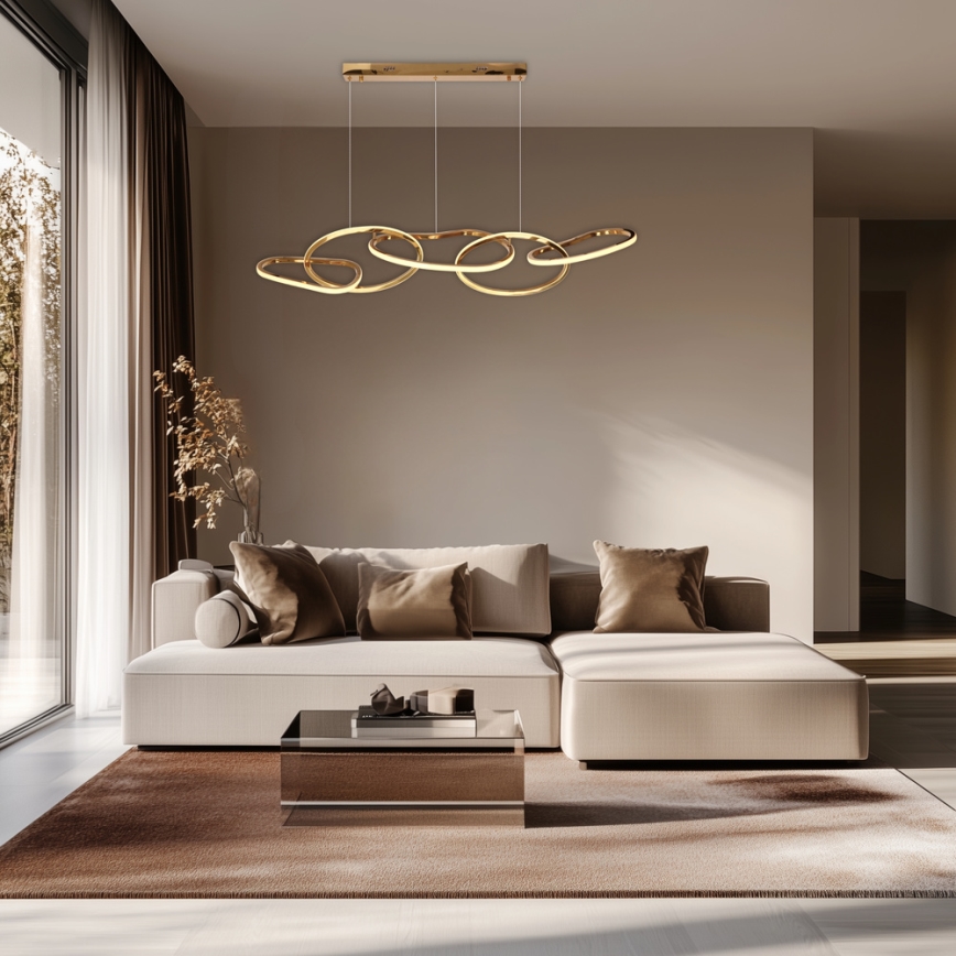 LED-люстра на тросі ANNELI LED/45W/230V 125 см золота