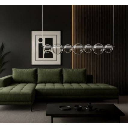 LED-люстра на тросі ATOLA LED/19W/230V чорна/прозора