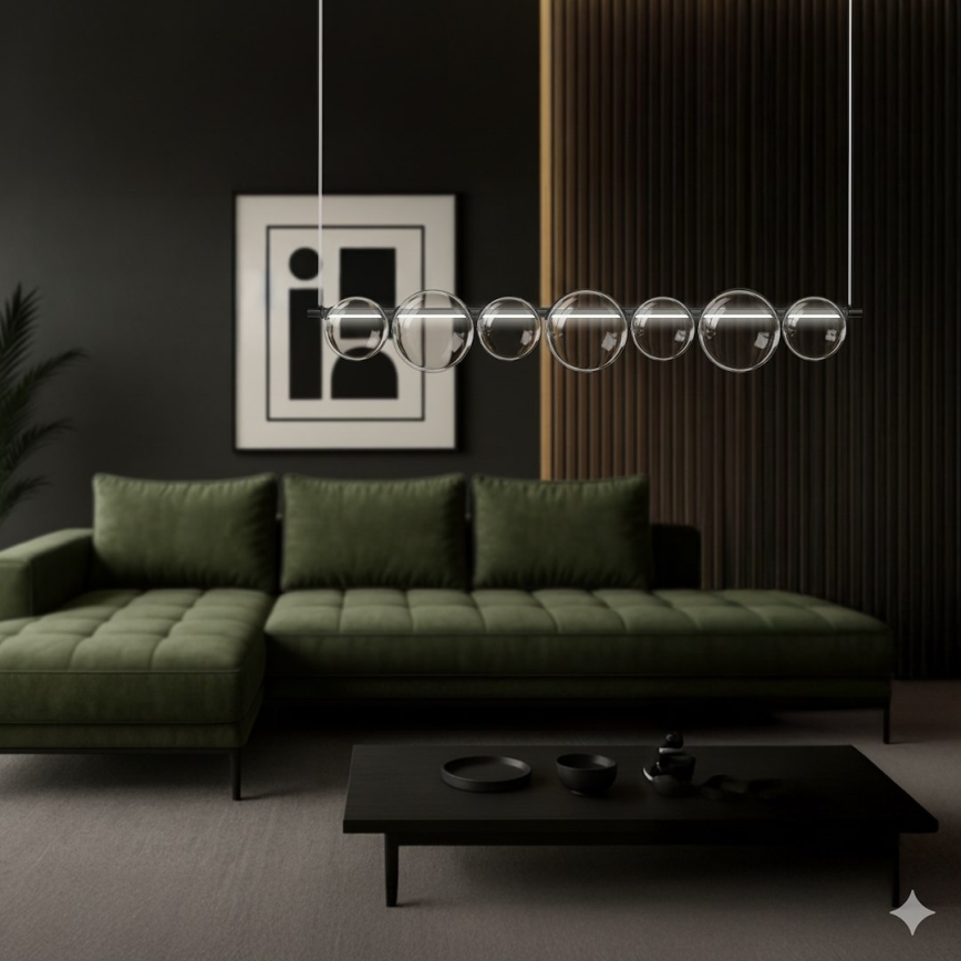 LED-люстра на тросі ATOLA LED/19W/230V чорна/прозора