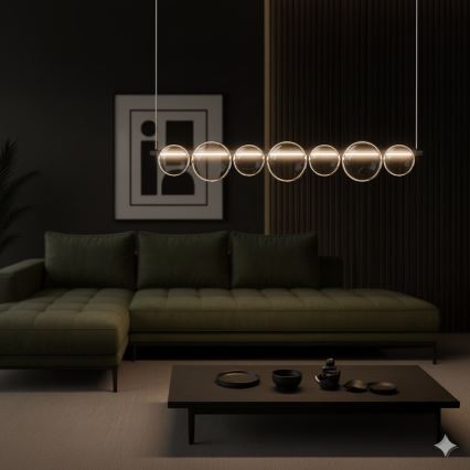 LED-люстра на тросі ATOLA LED/19W/230V чорна/прозора