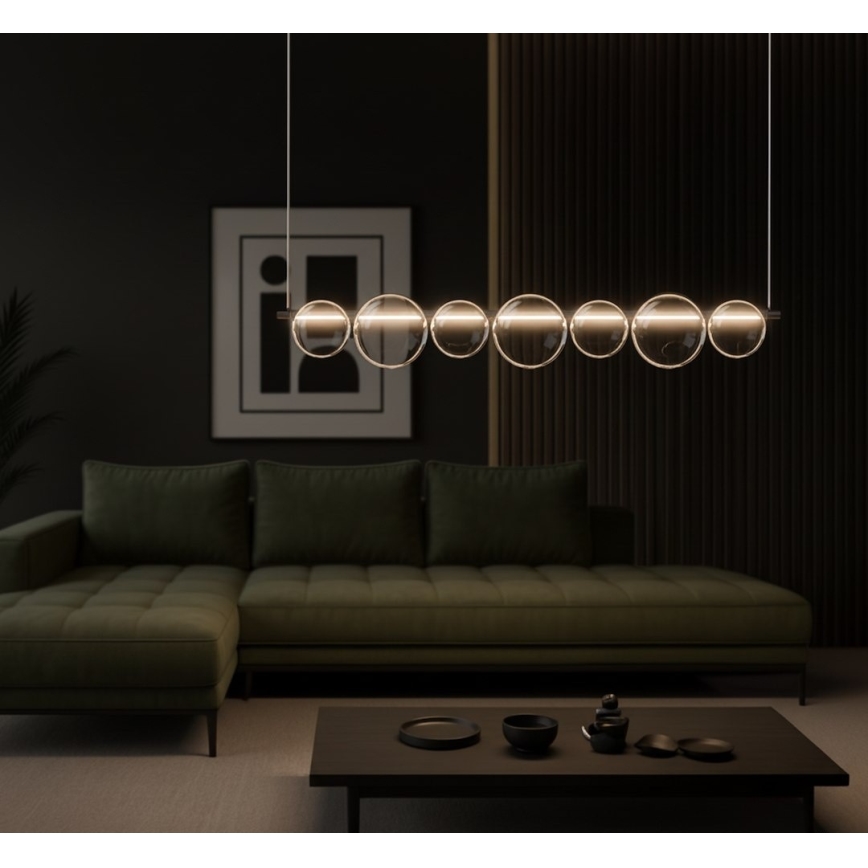 LED-люстра на тросі ATOLA LED/19W/230V чорна/прозора