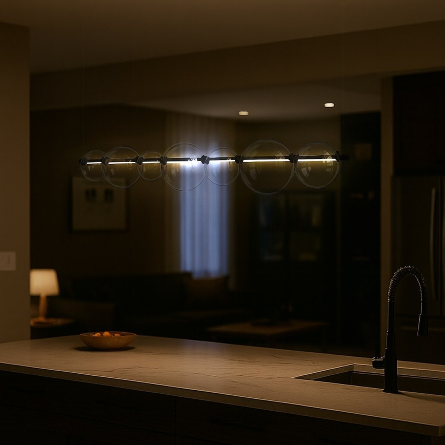 LED-люстра на тросі ATOLA LED/19W/230V чорна/прозора