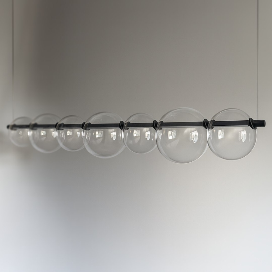 LED-люстра на тросі ATOLA LED/19W/230V чорна/прозора