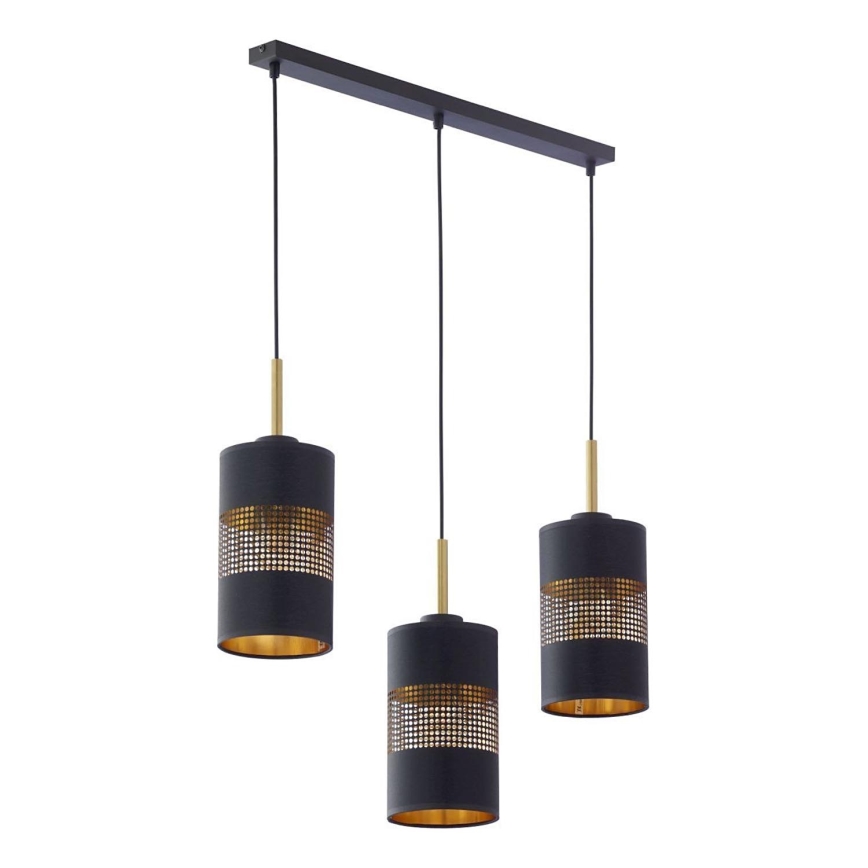 LED-люстра на тросі BOGART 3xE27/15W/230V чорна/золота