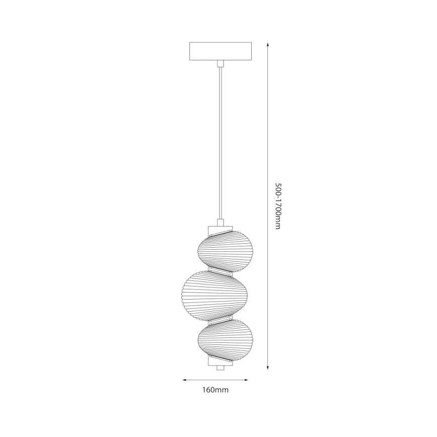 LED люстра на тросі BOLLA LED/12W/230V Ø 16 см, золота/димчасто-бежева