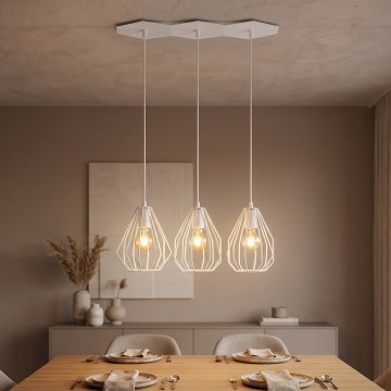 LED-люстра на тросі BRYLANT 3xE27/60W/230V біла