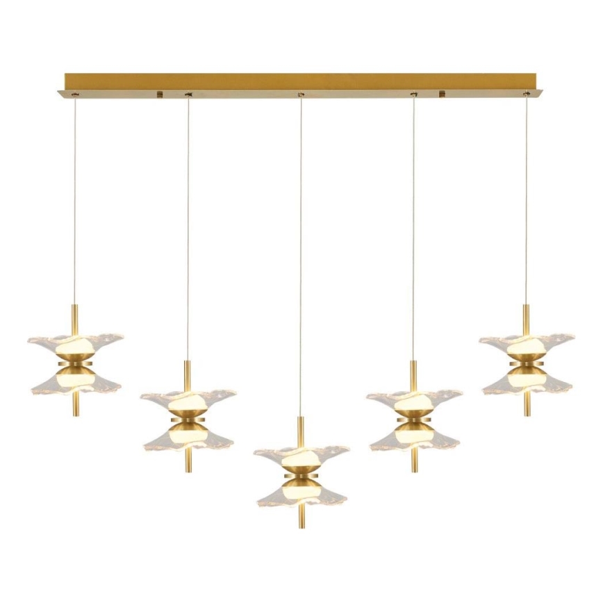 LED люстра на тросі BUTTERFLY 10xLED/5W/230V 3000K золота