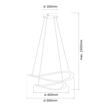 LED-люстра на тросі CASHMERE LED/75W/230V, діаметр 59,5 см, бежева