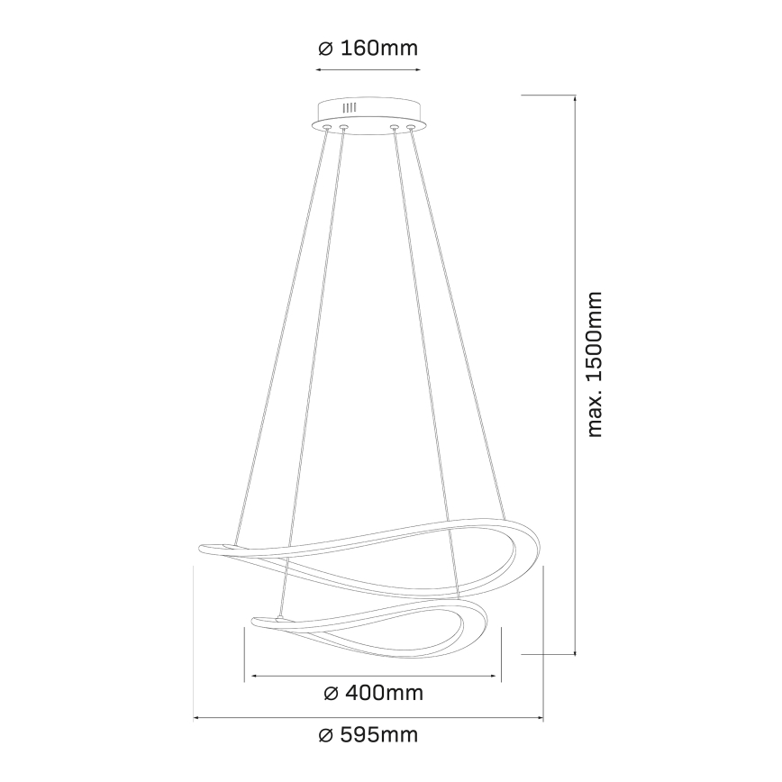LED-люстра на тросі CASHMERE LED/75W/230V, діаметр 59,5 см, бежева