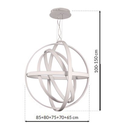 LED люстра на тросі COPERNICUS LED/260W/230V біла