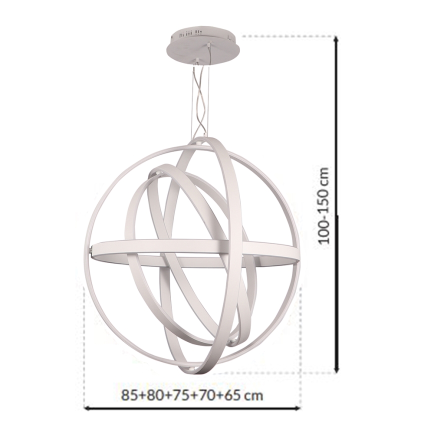 LED люстра на тросі COPERNICUS LED/260W/230V біла