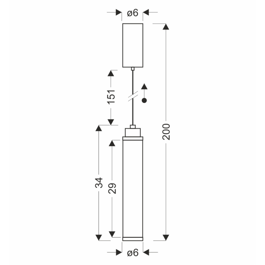 LED-люстра на тросі CORTE LED/10W/230V, чорна