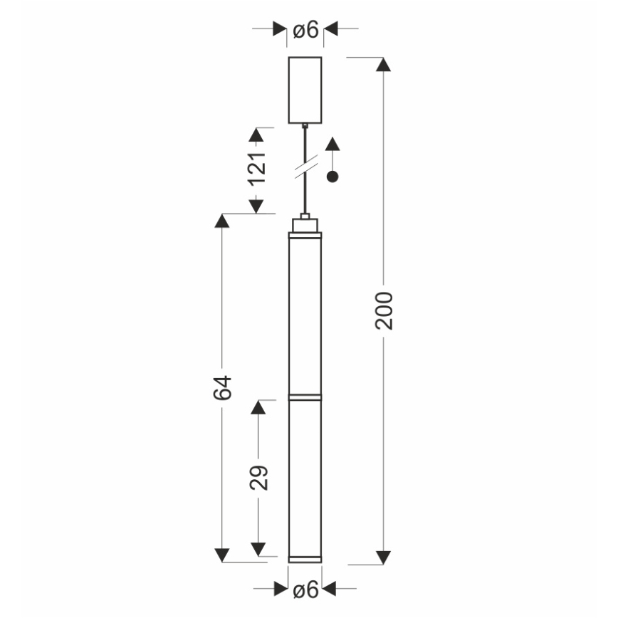 LED люстра на тросі CORTE LED/18W/230V чорна