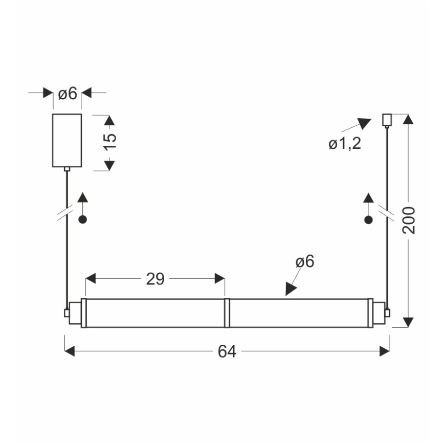 LED-люстра на тросі CORTE LED/18W/230V чорна