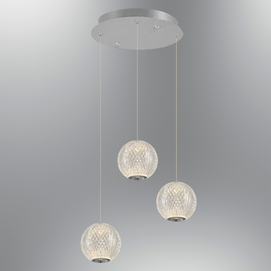 LED-люстра на тросі CREMONA 3xLED/5W/230V 3000K матовий хром