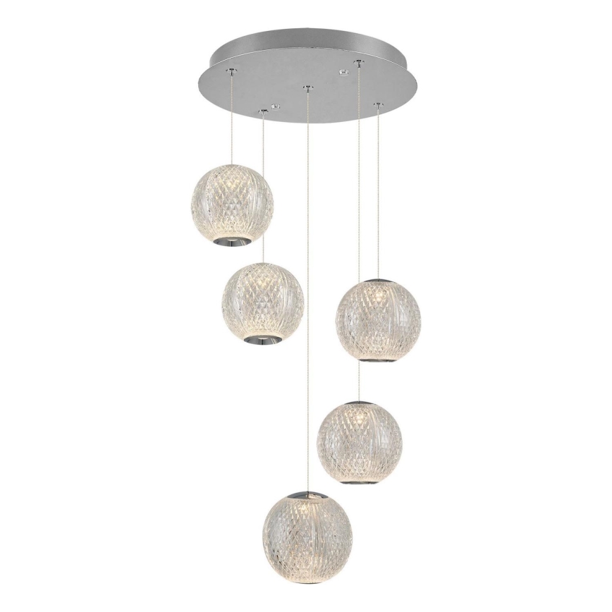 LED люстра на тросі CREMONA 5xLED/5W/230V 3000K матовий хром