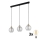 LED люстра на тросі DEVI 3xE27/15W/230V чорна/димчаста