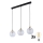 LED люстра на тросі DEVON 3xE27/15W/230V чорна/прозора