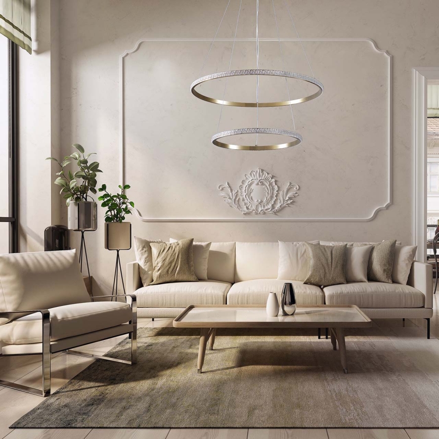 LED-люстра на тросі DIANA LED/44W/230V 4000K діам. 59 cm золота