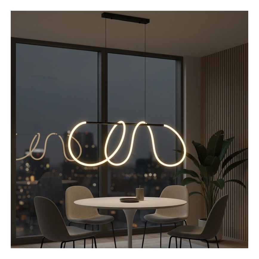 LED люстра на тросі FLEXI LED/45W/230V 4000K чорна