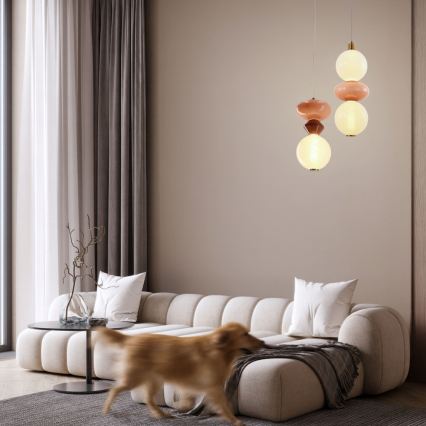 LED люстра на тросі FLORES LED/12W/230V золота/помаранчева