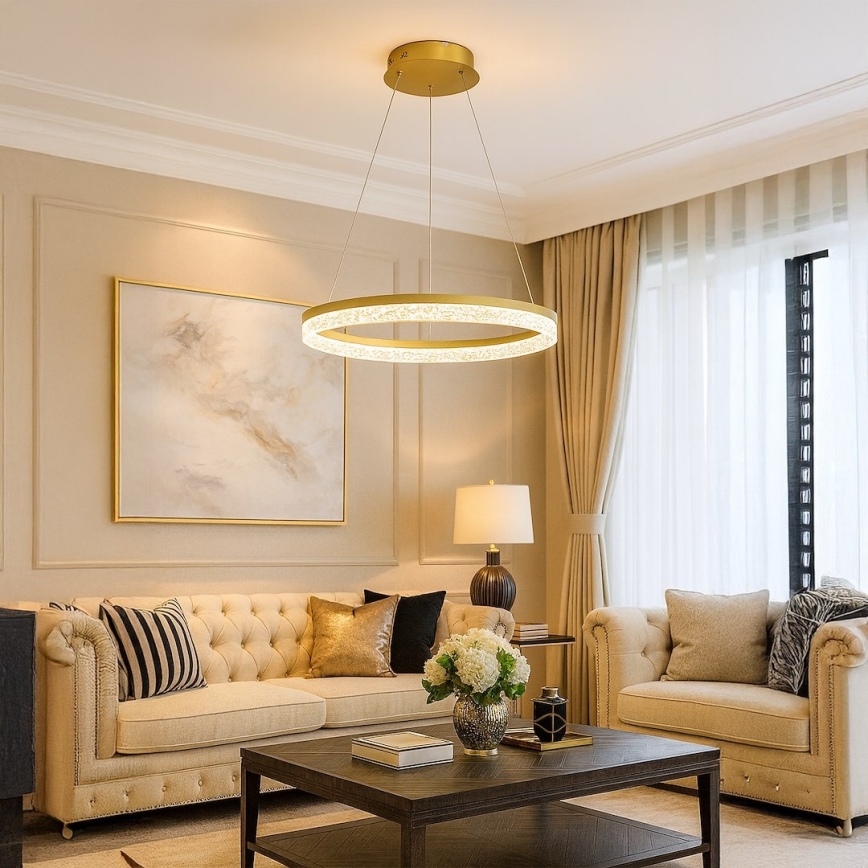 LED-люстра на тросі GALA LED/25W/230V, діаметр 50 см, золота