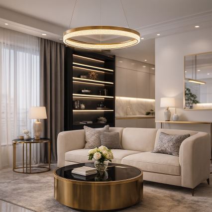 LED-люстра на тросі GALA LED/25W/230V, діаметр 50 см, золота