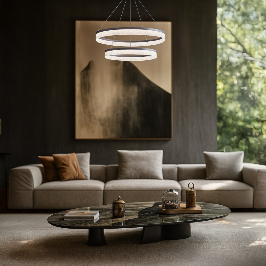 LED-люстра на тросі GALA LED/54W/230V діам. 60 см, срібляста