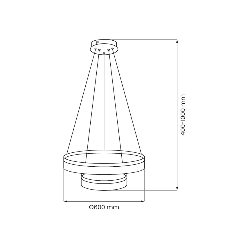 LED-люстра на тросі GALA LED/54W/230V діам. 60 см, срібляста