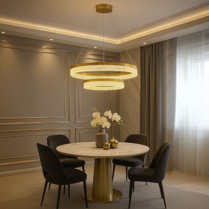 LED люстра на тросі GALA LED/54W/230V, діам. 60 см, золота