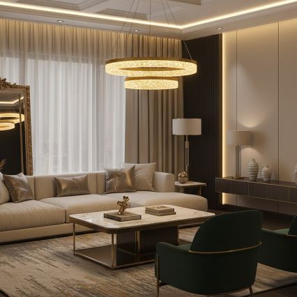 LED люстра на тросі GALA LED/54W/230V, діам. 60 см, золота