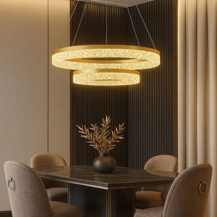 LED люстра на тросі GALA LED/54W/230V, діам. 60 см, золота