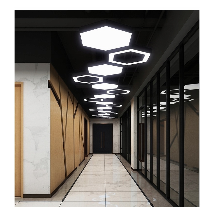LED-люстра на тросі LED/20W/230V, чорна